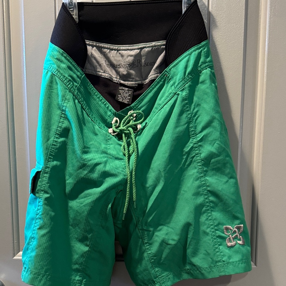 Vibrant Green Swim Shorts with Embroidered Logo